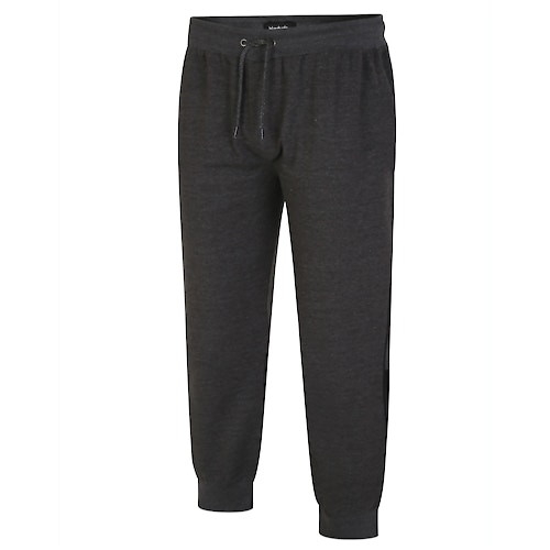 Bigdude Contrast Joggers with Side Seam Piping Charcoal Marl/Black
